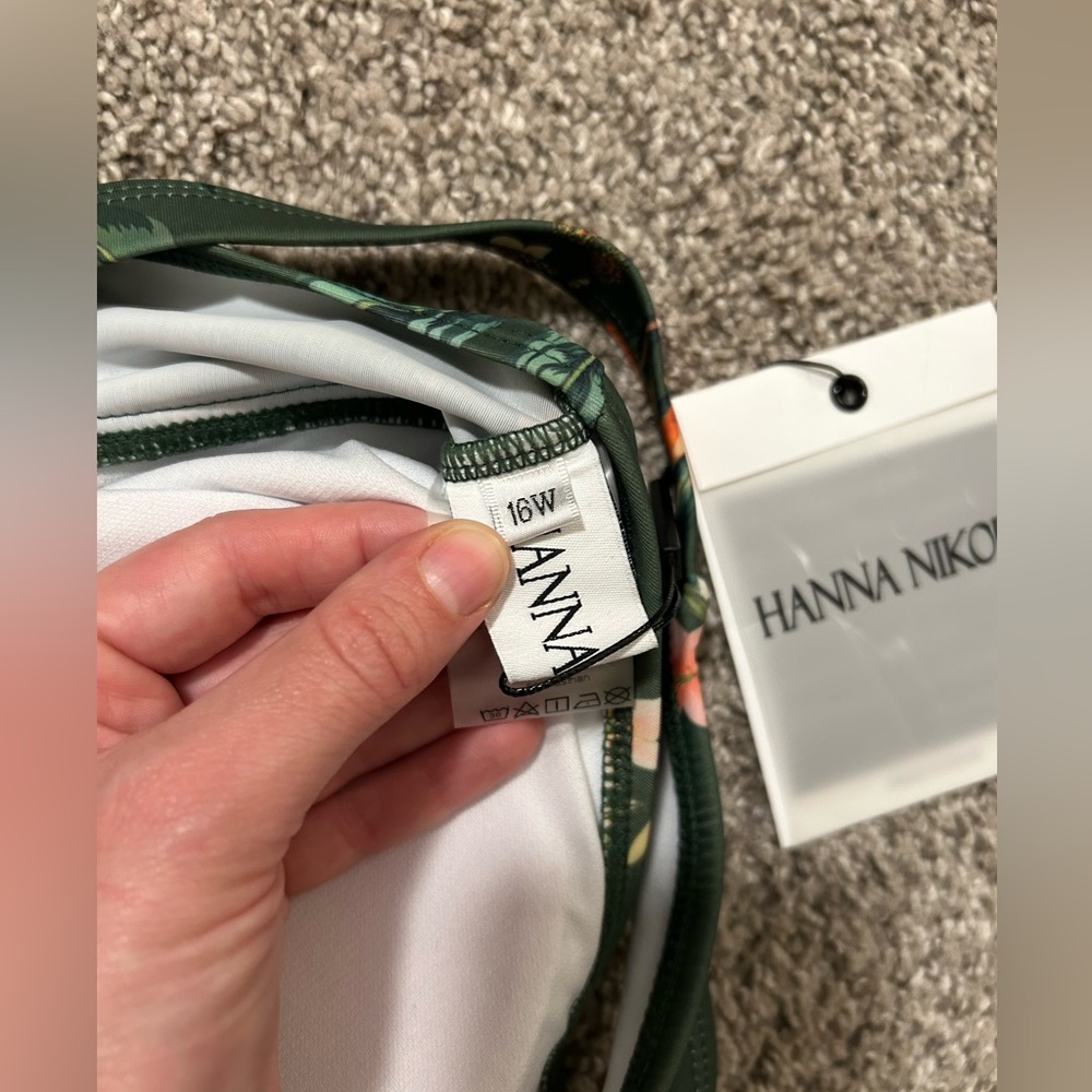 NWT Hanna Nikole Green Floral Bikini Set - Size 16 W - Picture 8 of 11